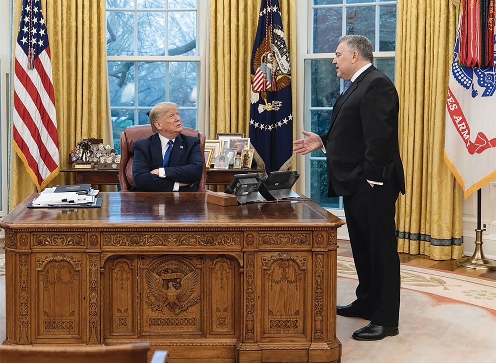 Ambassador Joe Hockey meeting with US President Donald Trump in the Oval Office. Image supplied.
